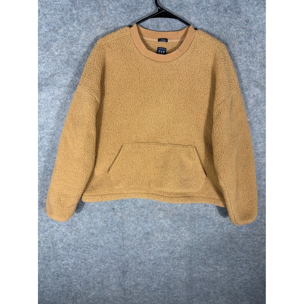 GAP Women's Sherpa Kanga Holiday Cocoa Pullover Sweatshirt Size L